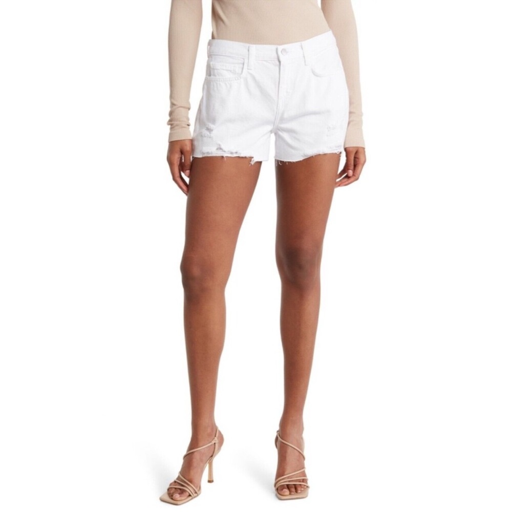 L’agence Audrey‎ Shorts Size 28 White Women’s Mid-Rise Distressed